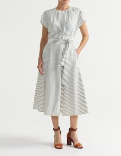 CAP SLEEVE TIE DRESS