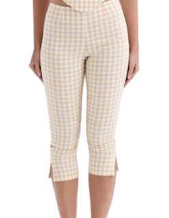 CARELLA GINGHAM CAPRI TROUSERS