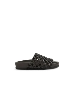 Carila Woven Leather Slide Sandals