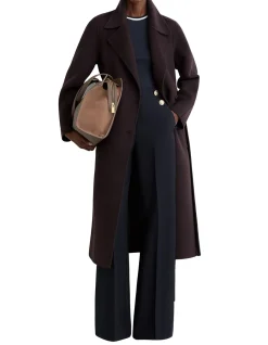 Carley Gold Button Wide Leg Trousers Navy