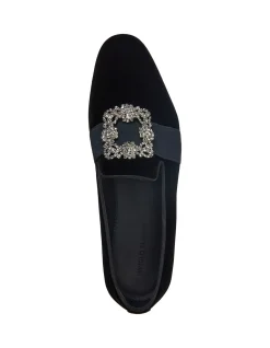 Carlton Velvet Jewel Buckle Loafers