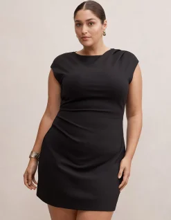 CARLY CURVE SLEEVELESS TUCK MINI DRESS