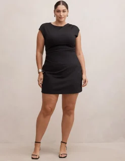 CARLY CURVE SLEEVELESS TUCK MINI DRESS