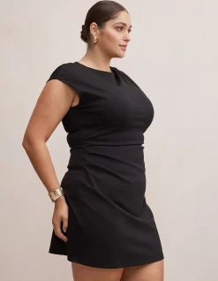 CARLY CURVE SLEEVELESS TUCK MINI DRESS