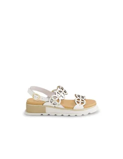 Carola Laser Cut Platform Leather Sandals