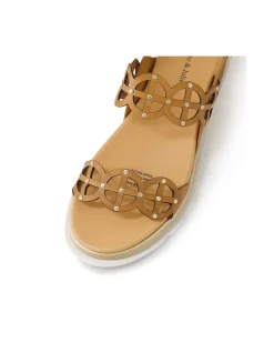 Carola Laser Cut Platform Strap Sandals