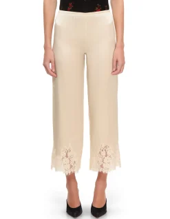 CAROLINA LACE HEM SILK PANTS