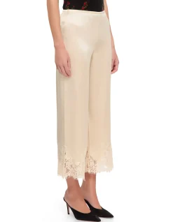CAROLINA LACE HEM SILK PANTS