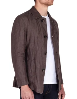 CARTER SHIRT JACKET - MID BROWN HERRINGBONE