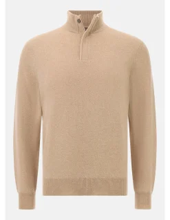 CASHMERE BLEND WOOL HALF ZIP LUPO SWEATER 12GG