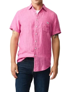 CATHEDRAL COVE SHORT SLEEVE SPORTS FIT SHIRT-FLAMINGO