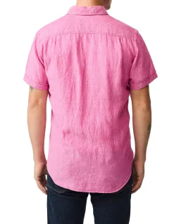CATHEDRAL COVE SHORT SLEEVE SPORTS FIT SHIRT-FLAMINGO