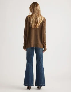 CELIA LACE TRIM V NECK JUMPER