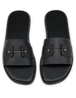 CHAMBELIMULY FLAT LEATHER BLACK