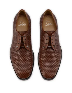 CHAMBELISS FLAT REG CALF TRESSE PATINE HAVANE LACE-UPS