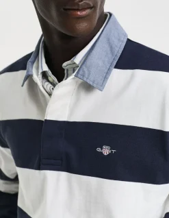 Chambray Collar Striped Heavy Rugger