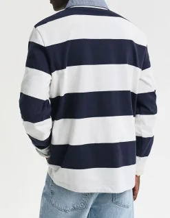 Chambray Collar Striped Heavy Rugger