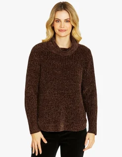 Charlie Chenille Cowl Neck Knit Pullover