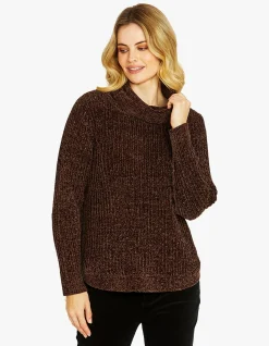Charlie Chenille Cowl Neck Knit Pullover