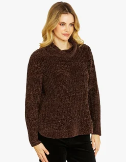 Charlie Chenille Cowl Neck Knit Pullover