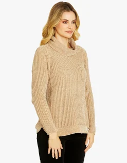 Charlie Chenille Cowl Neck Knit Pullover