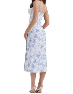 Charlotte Rose Print Corset Midi Sundress