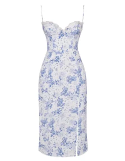 Charlotte Rose Print Corset Midi Sundress