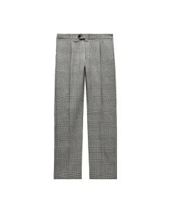 CHECKED WOOL PANTS