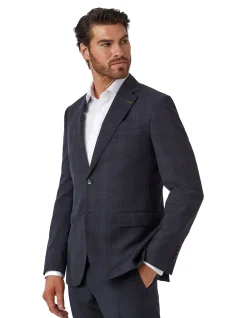 CHECK NOTCH LAPEL SUIT JACKET