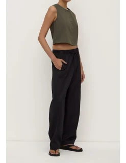 Cherri Button Front Top Moss