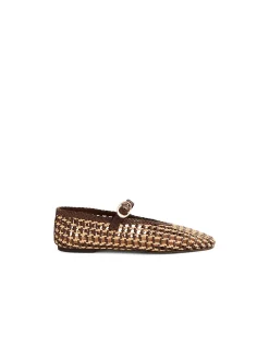Chip Woven Raffia Mary Jane Flats