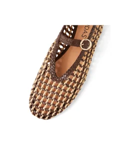 Chip Woven Raffia Mary Jane Flats