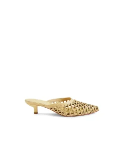 Chirles Woven Kitten Heel Leather Mules