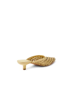 Chirles Woven Kitten Heel Leather Mules