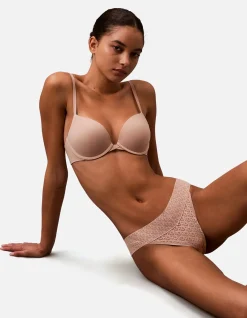 CK Logo Lace Trim Low Rise Bikini Brief