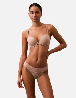 CK Logo Lace Trim Low Rise Bikini Brief