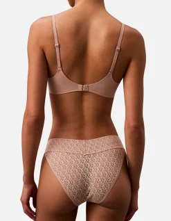 CK Logo Lace Trim Low Rise Bikini Brief