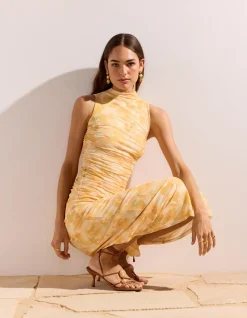 CLAIR MESH MIDI DRESS