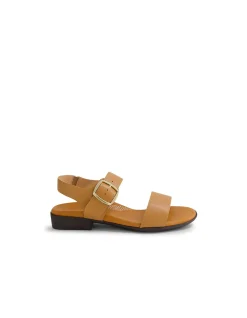 Clariss Dark Tan Leather Sandals