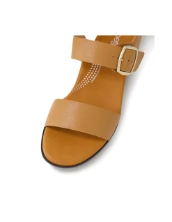 Clariss Dark Tan Leather Sandals