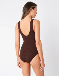 Classic V-Neck One Piece With Ring