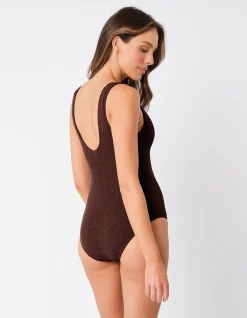Classic V-Neck One Piece With Ring