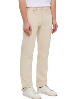 Classic Fit Cream Cotton Straight Leg Jeans
