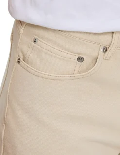 Classic Fit Cream Cotton Straight Leg Jeans