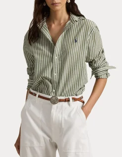 CLASSIC FIT STRIPED COTTON-LINEN SHIRT