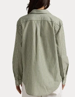 CLASSIC FIT STRIPED COTTON-LINEN SHIRT
