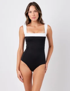 Classic Square Neck One Piece Swimsuit