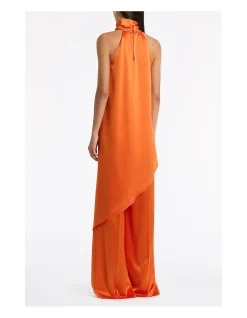 CLEMENTINE SATIN ACETATE DRAPED ASYMMETRIC TOP