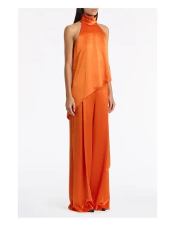CLEMENTINE SATIN ACETATE DRAPED ASYMMETRIC TOP