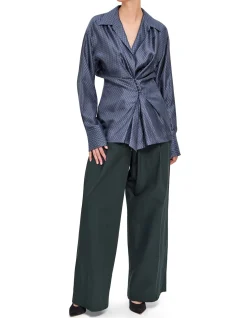 CLICKYS LS COLLARED SILK TWILL SHIRT
